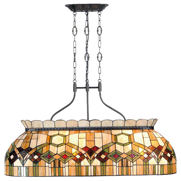 HAES DECO - Hanglamp Tiffany Groen 115x36x130 cm E27/max 4x60W