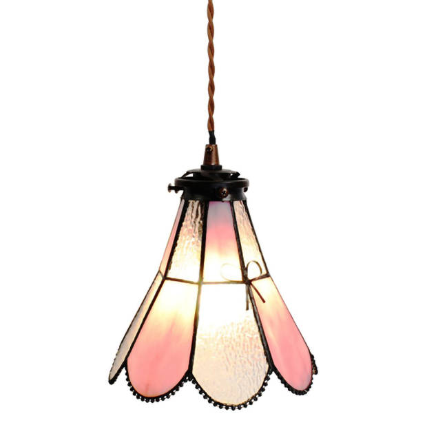 HAES DECO - Hanglamp Tiffany Roze 18x15x115 cm E14/max 1x25W