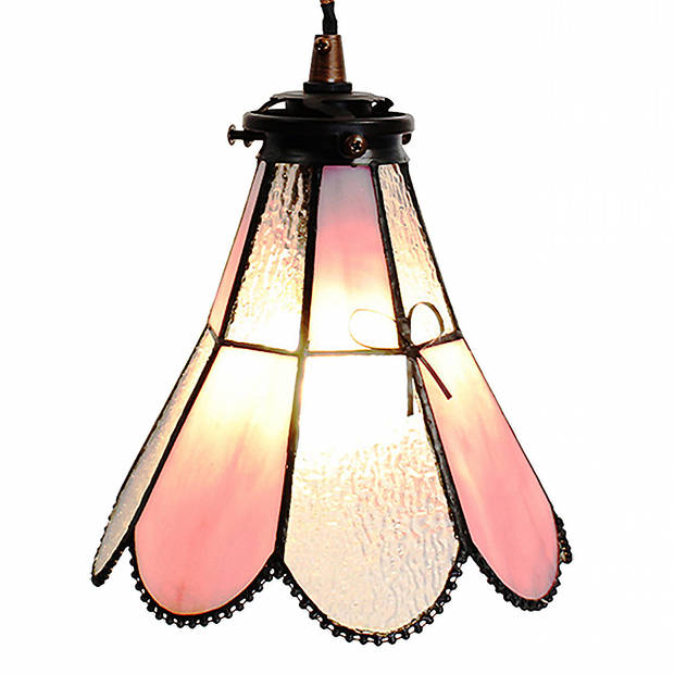 HAES DECO - Hanglamp Tiffany Roze 18x15x115 cm E14/max 1x25W