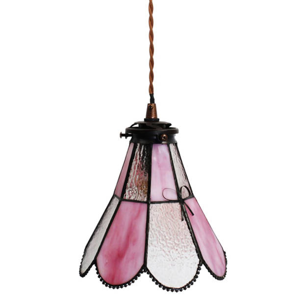 HAES DECO - Hanglamp Tiffany Roze 18x15x115 cm E14/max 1x25W