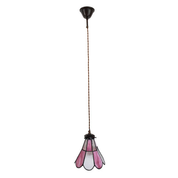 HAES DECO - Hanglamp Tiffany Roze 18x15x115 cm E14/max 1x25W