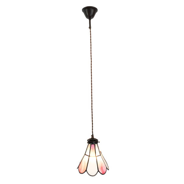 HAES DECO - Hanglamp Tiffany Roze 18x15x115 cm E14/max 1x25W