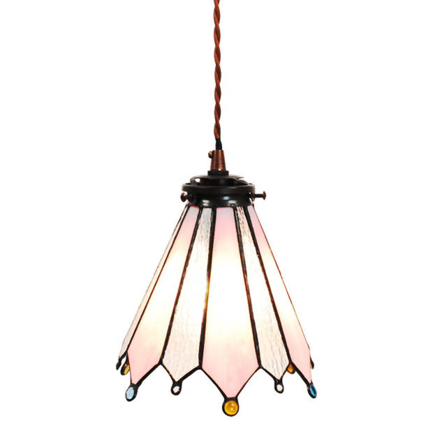 HAES DECO - Hanglamp Tiffany Roze 18x15x115 cm E14/max 1x25W