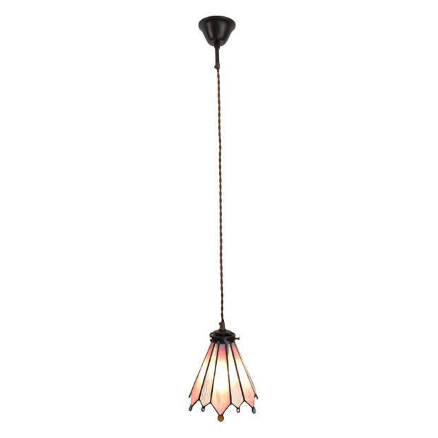 HAES DECO - Hanglamp Tiffany Roze 18x15x115 cm E14/max 1x25W