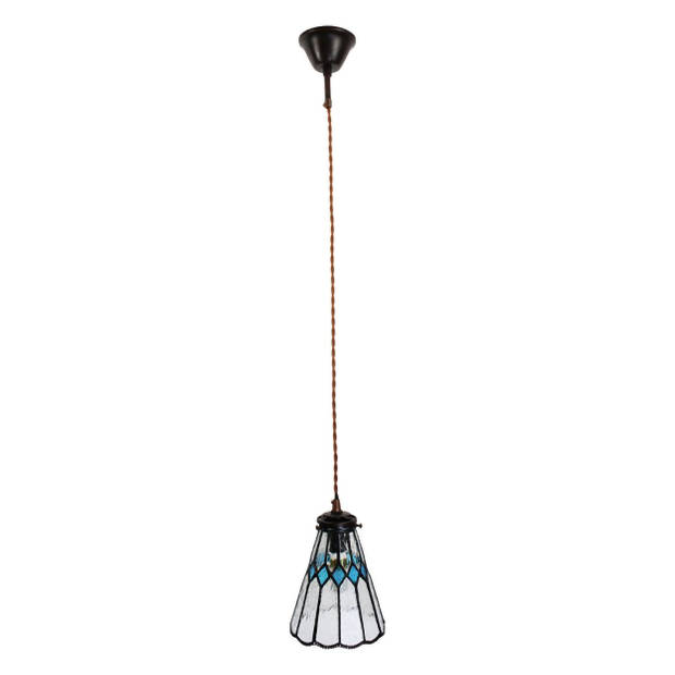 HAES DECO - Hanglamp Tiffany Transparant Ø 15x115 cm E14/max 1x40W