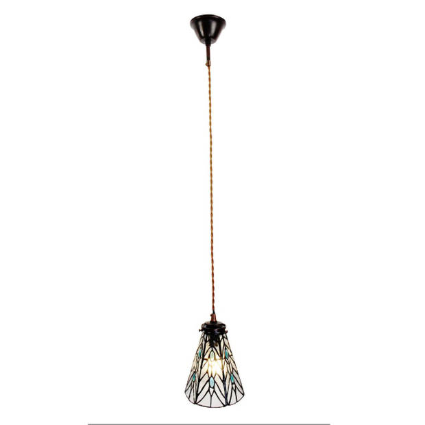 HAES DECO - Hanglamp Tiffany Transparant Ø 15x115 cm E14/max 1x40W