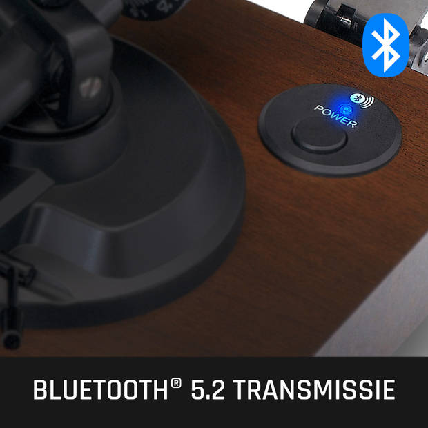 Platenspeler met Bluetooth® transmissie Lenco Walnoot