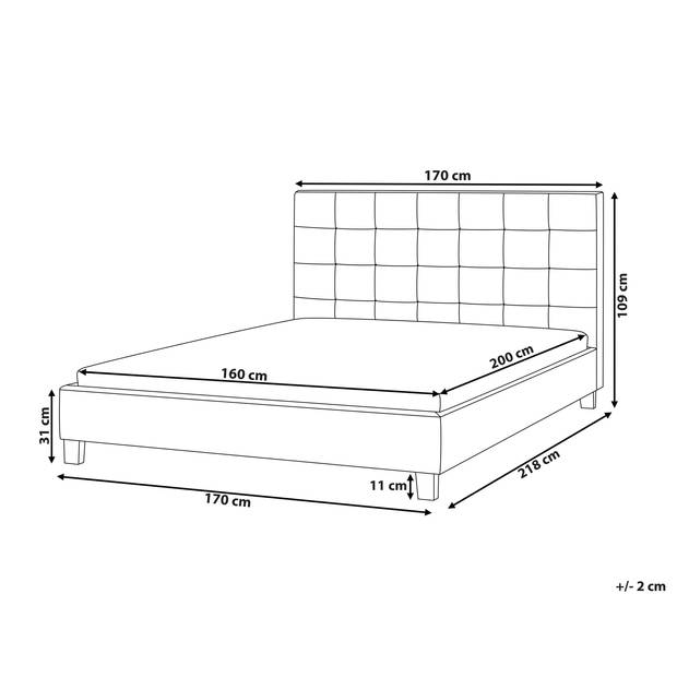 Beliani ROCHELLE - Tweepersoonsbed-Bruin-Polyester