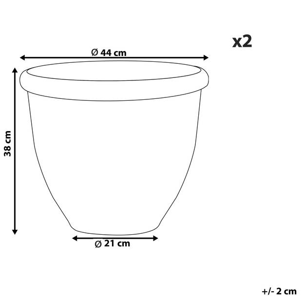 Beliani TESALIA - plantenbak voor buiten-Bruin-Polyresin, Stenenmix