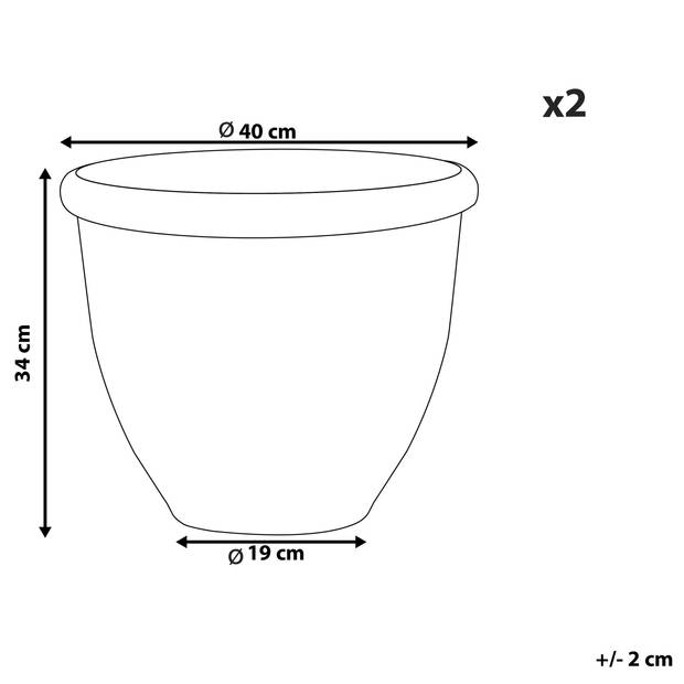 Beliani TESALIA - plantenbak voor buiten-Bruin-Polyresin, Stenenmix