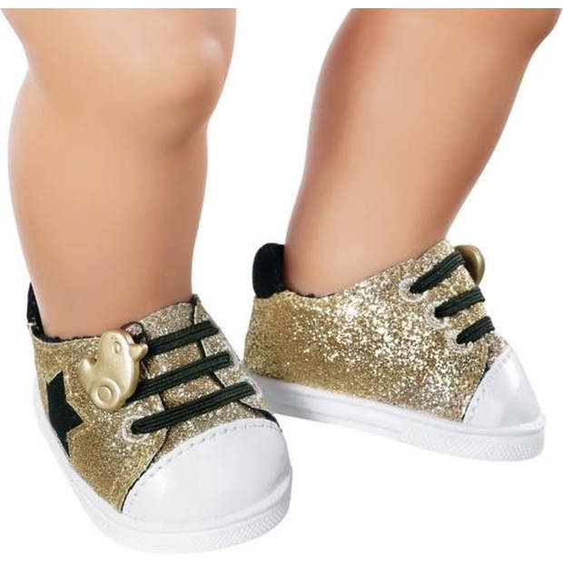 Zapf Creation Baby Born Trendy Sneakers zilver of goud - 1 paar assorti uitgeleverd