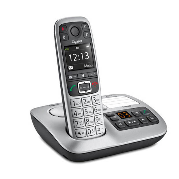 Gigaset E560A duo - draadloze senioren huis telefoon met antwoordapparaat - zilver