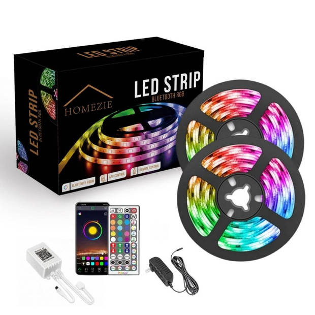 Homezie Led strip 30 meter Met app en afstandsbediening RGB Zelfklevend Led light strip