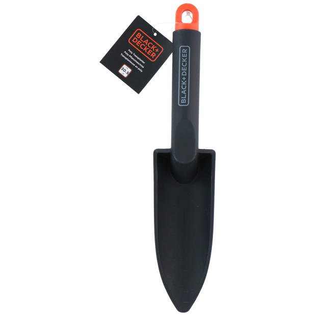 BLACK+DECKER Tuinschep - met Maataanduiding - Tuinschepje 30,5CM - Polypropyleen - Zwart/Oranje