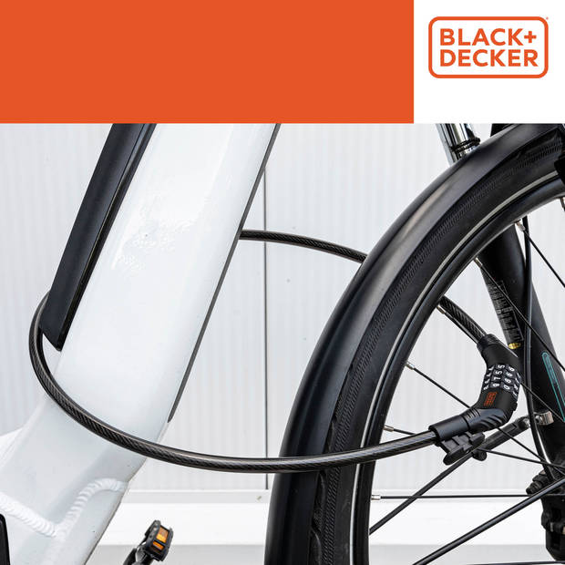 BLACK+DECKER Combinatieslot - Ø10 x 180 CM - Fiets/ Scooter/ Motor - 4 Cijfers