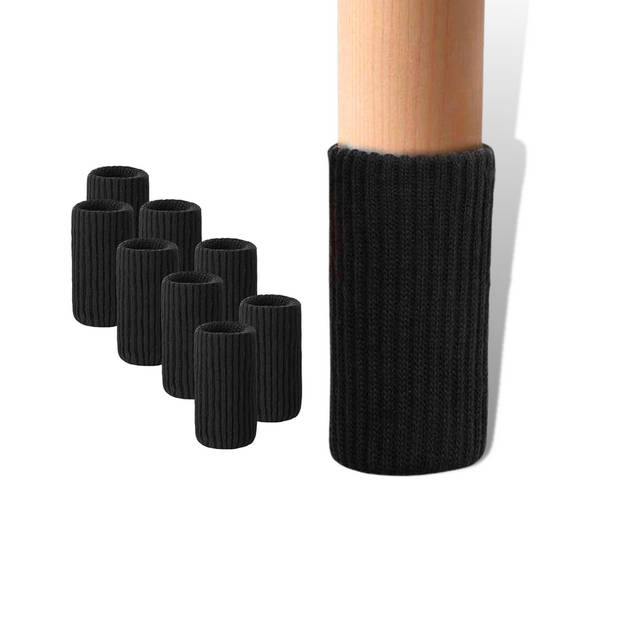FLOOQ - Stoelpoot Doppen – Stoelpoot beschermers - Stoelpoot sokken - 20-55mm – 24 Stuks – Zwart