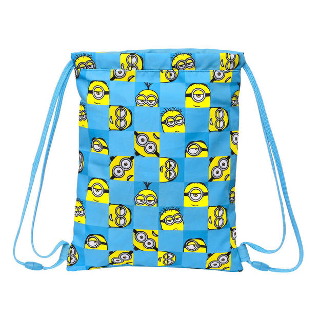 Rugtas met Koordjes Minions Minionstatic Blauw (26 x 34 x 1 cm)