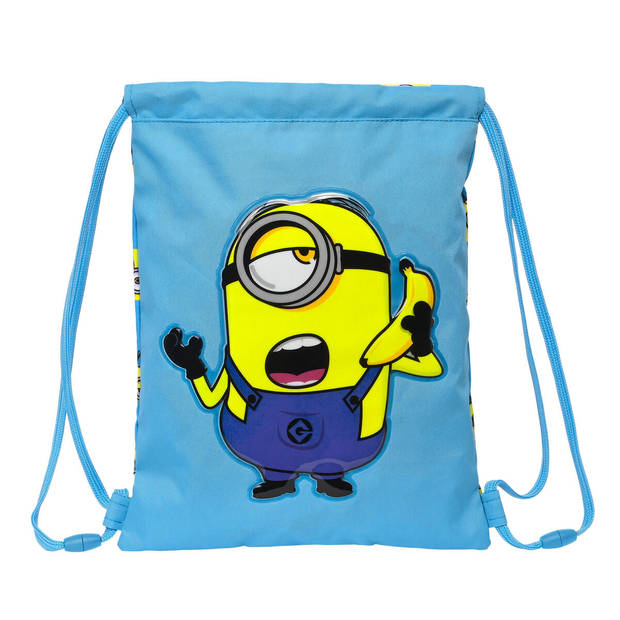 Rugtas met Koordjes Minions Minionstatic Blauw (26 x 34 x 1 cm)