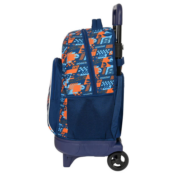 Schoolrugzak met Wielen Hot Wheels Speed Club Oranje Marineblauw 33 X 45 X 22 cm