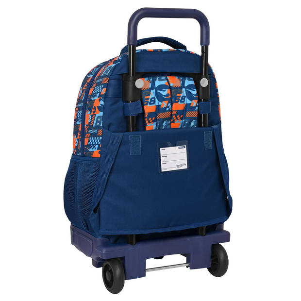 Schoolrugzak met Wielen Hot Wheels Speed Club Oranje Marineblauw 33 X 45 X 22 cm