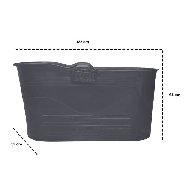 LIFEBATH - Zitbad Mira - Bath Bucket XL - 400L - Ligbad 122 cm - Donkergrijs