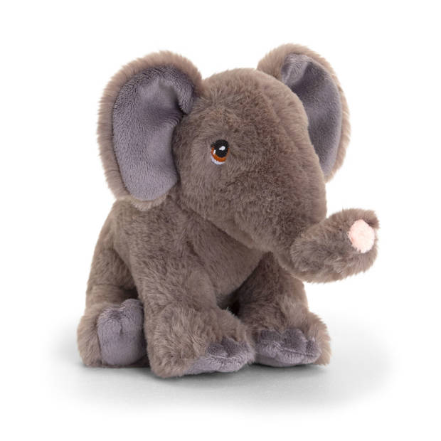 Keel toys - Cadeaukaart Gefeliciteerd met knuffeldier olifant 18 cm - Knuffeldier