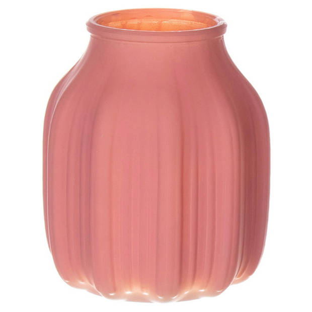 Bellatio Design Bloemenvaas klein - oudroze glas - D14 x H16 cm - Vazen