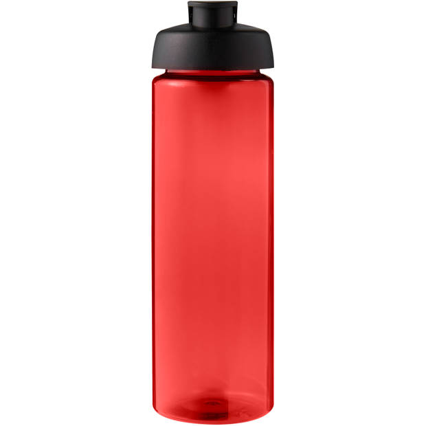 Sport bidon Hi-eco gerecycled kunststof - drinkfles/waterfles - rood/zwart - 850 ml - Drinkflessen