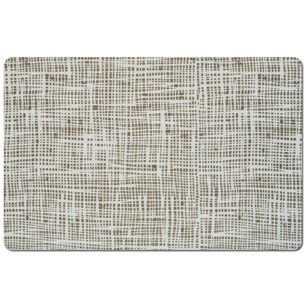 Zeller placemats abstract - 8x - grijs - 44 x 29 cm - kunststof - Placemats