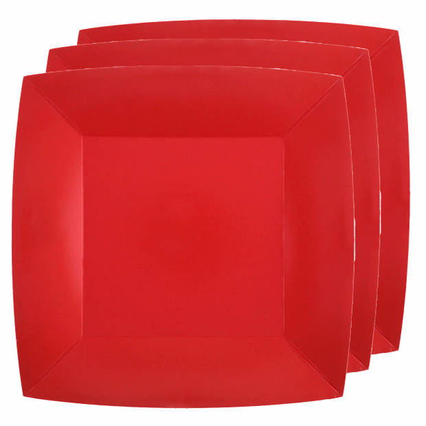 Santex Feestbordjes set - 20x stuks - rood - 18 cm en 23 cm - Feestbordjes