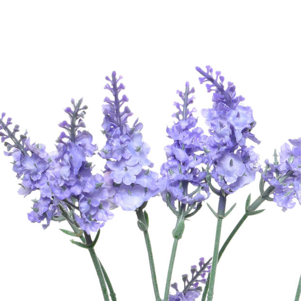 Lavendel kunstplant in pot - lila paars - D18 x H38 cm - Kunstplanten