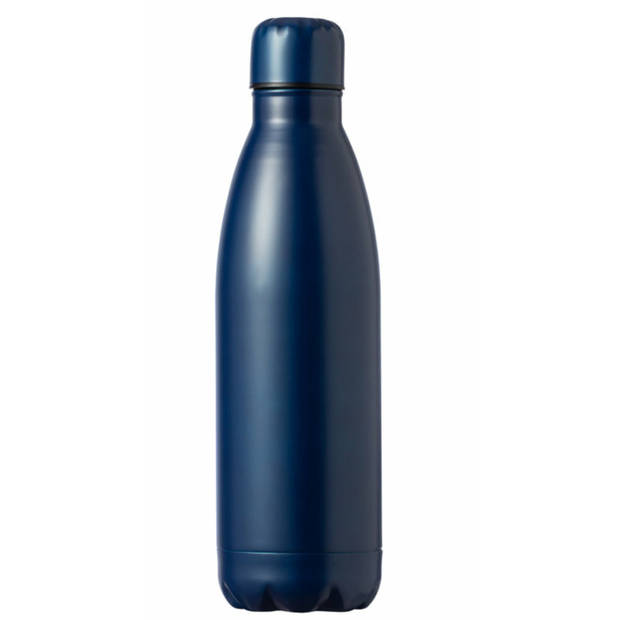 RVS waterfles/drinkfles - 2x - kleur blauw - met schroefdop - 790 ml - Drinkflessen