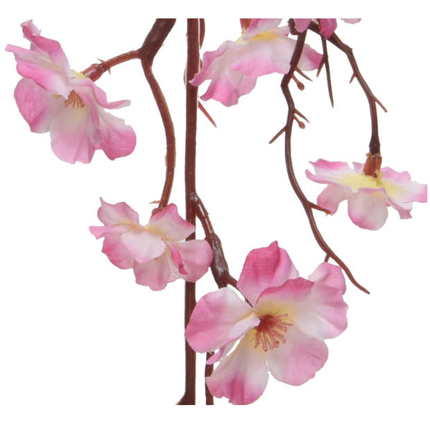 Kunstbloem/bloesem takken slinger - roze - 187 cm - Kunstplanten