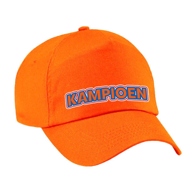 Kampioen pet - oranje Koningsdag pet - unisex - Verkleedhoofddeksels