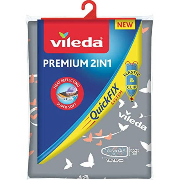 Hoes voor Strijkplank Vileda 163229 Premium 2 in 1 Grijs (130 x 45 cm)
