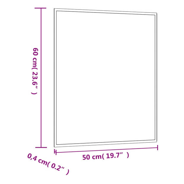 vidaXL Wandspiegel 50x60 cm rechthoekig glas