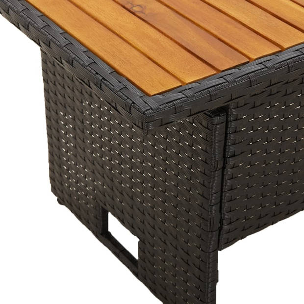 vidaXL 2-delige Loungeset met kussens poly rattan zwart