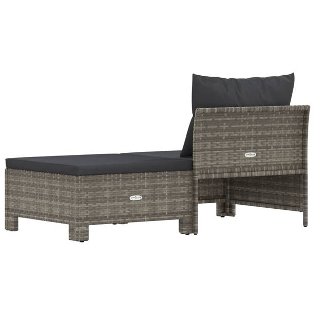 vidaXL 2-delige Loungeset met kussens poly rattan grijs