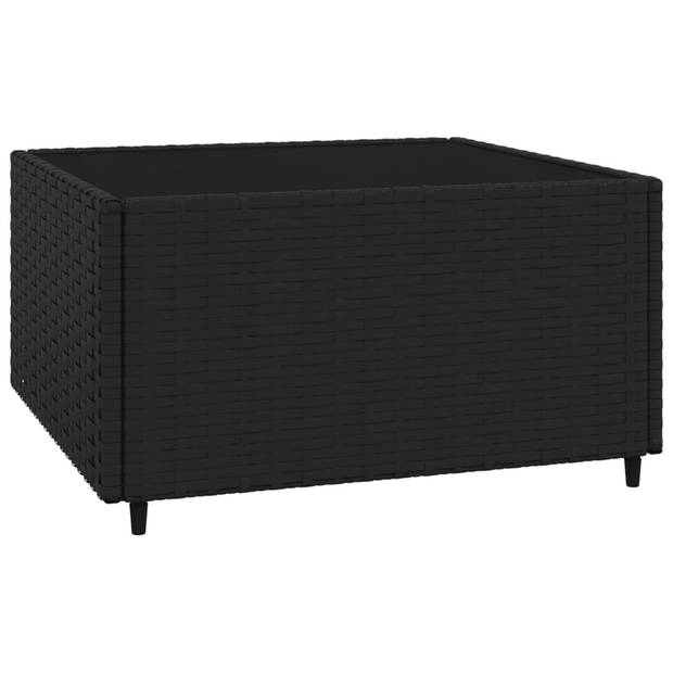 vidaXL 4-delige Loungeset met kussens poly rattan zwart