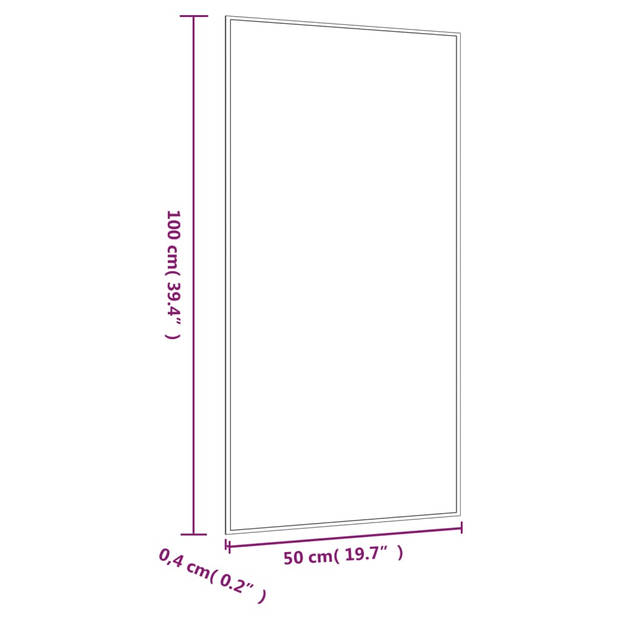 vidaXL Wandspiegel 50x100 cm rechthoekig glas