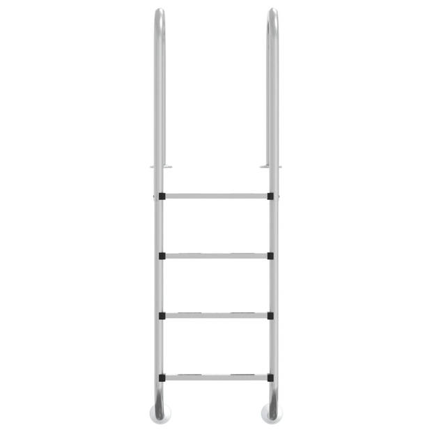 vidaXL Zwembadladder 54x38x184,5 cm 304 roestvrij staal