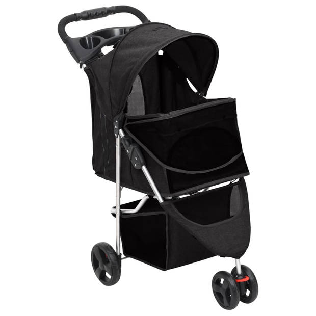 vidaXL Hondenwagen inklapbaar 80x46x98 cm oxford stof zwart