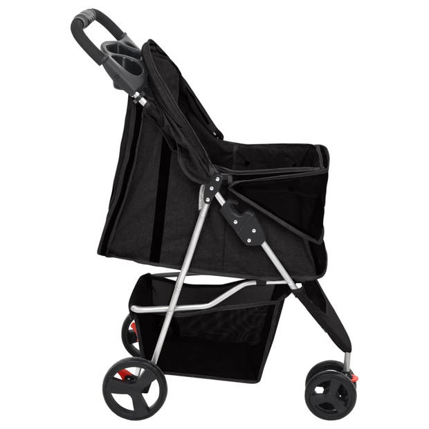 vidaXL Hondenwagen inklapbaar 80x46x98 cm oxford stof zwart