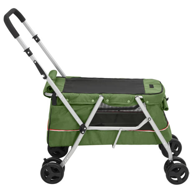 vidaXL Hondenwagen inklapbaar 100x49x96 cm linnenstof groen