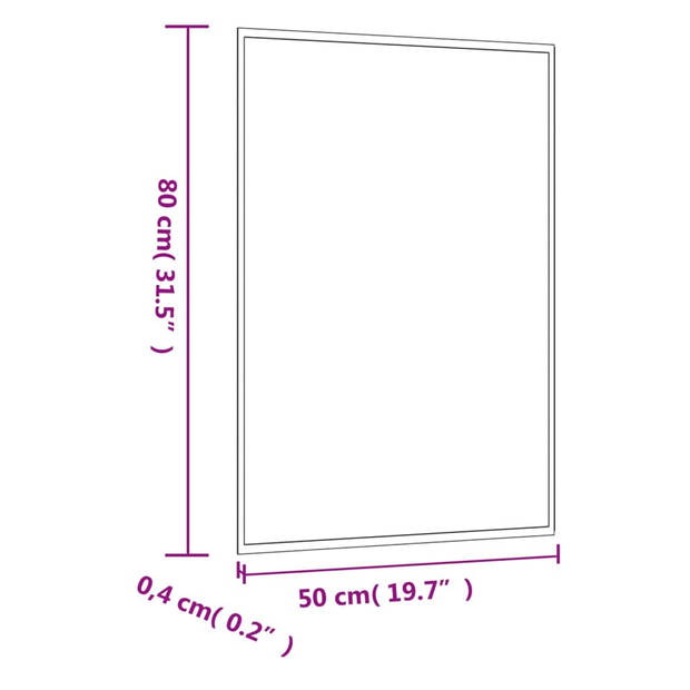 vidaXL Wandspiegel 50x80 cm rechthoekig glas