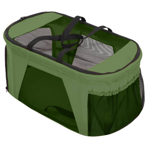 The Living Store Hondenbuggy Groen - Comfortabel en Draagbaar - 83 x 48 x 97 cm - Max 10 kg - Inklapbaar - Met zonnedak