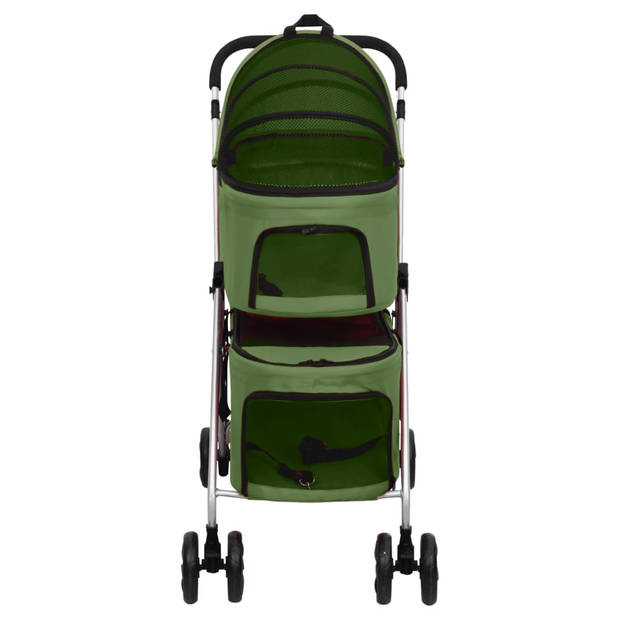 The Living Store Hondenbuggy Groen - Comfortabel en Draagbaar - 83 x 48 x 97 cm - Max 10 kg - Inklapbaar - Met zonnedak