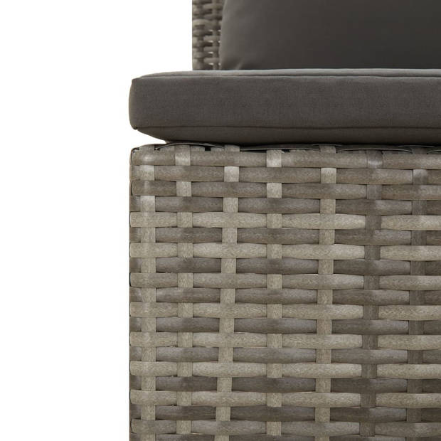 vidaXL 2-delige Loungeset met kussens poly rattan grijs