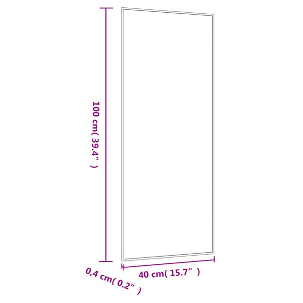 vidaXL Wandspiegel 40x100 cm rechthoekig glas