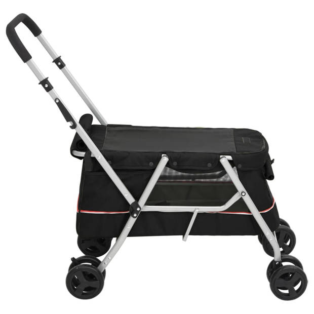 vidaXL Hondenwagen inklapbaar 100x49x96 cm linnenstof zwart